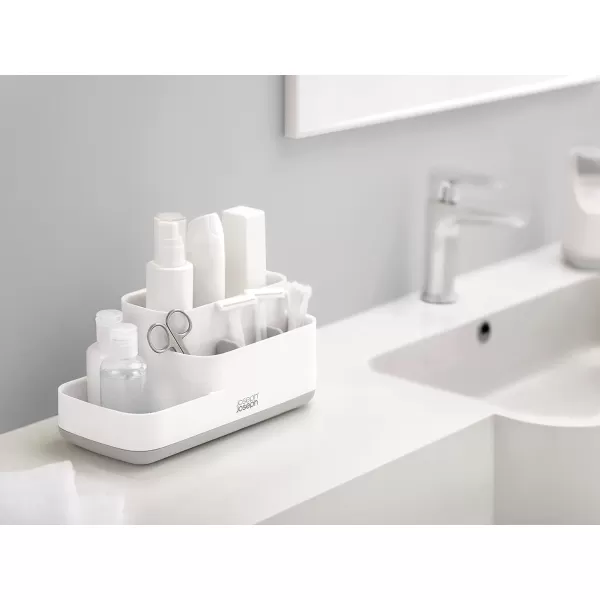 imageJoseph Joseph EasyStore Bathroom Storage Countertop Organizer Caddy  GrayGreyWhite
