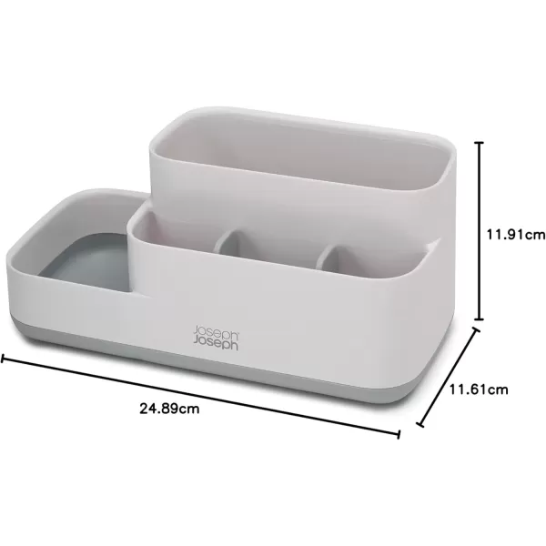 imageJoseph Joseph EasyStore Bathroom Storage Countertop Organizer Caddy  GrayGreyWhite