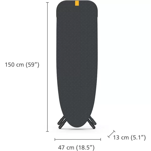 imageJoseph Joseph Glide Plus Large Ironing Board 135 x 45cm with Compact Adjustable Legs and Integrated Heat Resistant Steam Iron Rest Antidrip Super Absorbent Cotton Cover BlackBlue