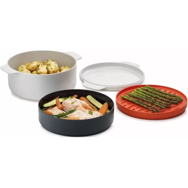 imageJoseph Joseph MCuisine Microwave Rice Cooker Steamer  StoneOrange 2 LiterCooking Set