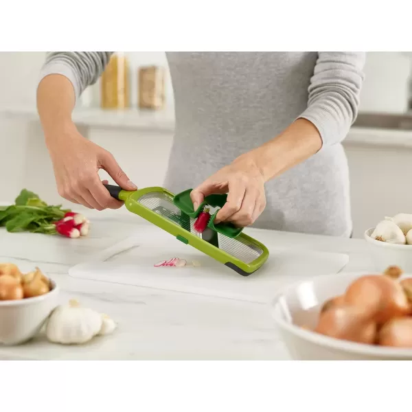 imageJoseph Joseph Multi Handheld Mandoline Slicer with Food Grip and Adjustable Blades Dishwasher Safe Onesize GreenStandard