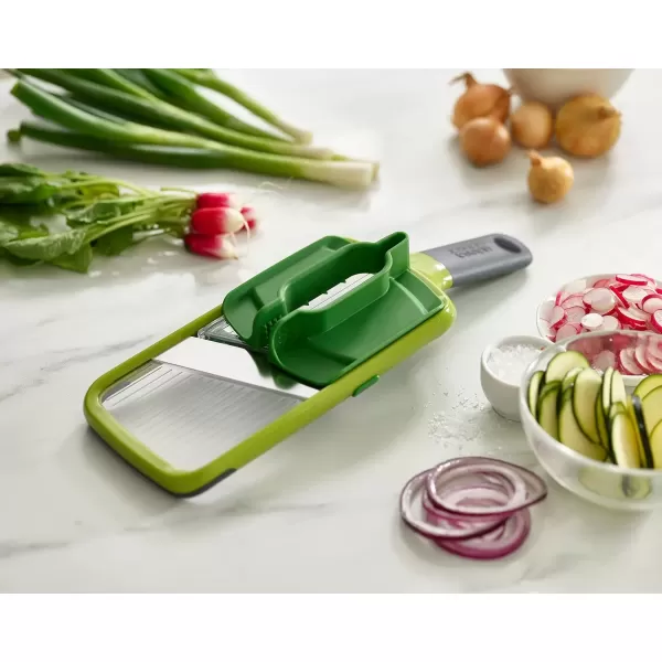 imageJoseph Joseph Multi Handheld Mandoline Slicer with Food Grip and Adjustable Blades Dishwasher Safe Onesize GreenStandard