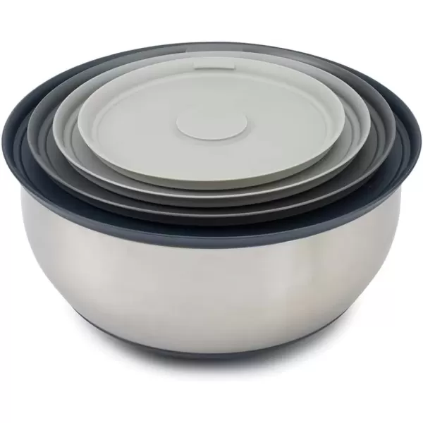 imageJoseph Joseph Nest 100 Prep ampamp Store Mixing Bowl Set with Lids 4piece Stainless Steel4piece mixing bowl set