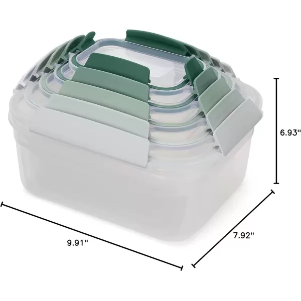 imageJoseph Joseph Nest Lock 5 Piece Plastic Food Kitchen Storage Container set with lids Leak Proof Airtight Space Saving BPA free MulticolourGreen
