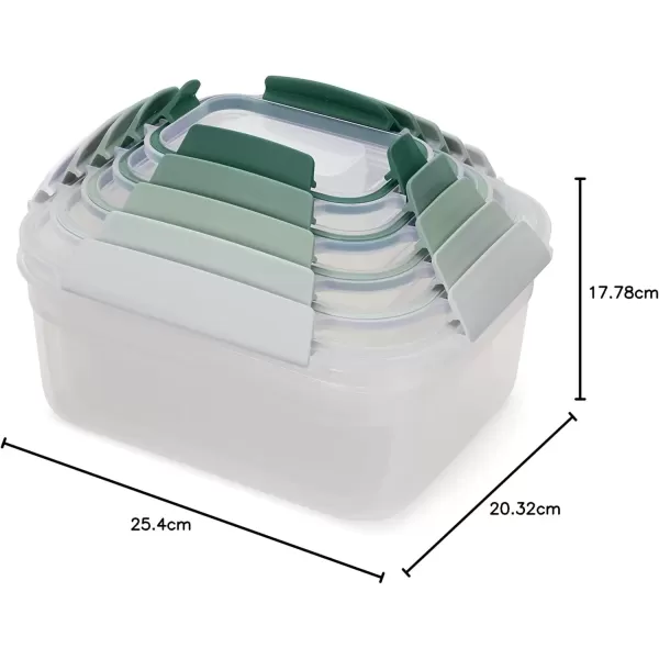 imageJoseph Joseph Nest Lock 5 Piece Plastic Food Kitchen Storage Container set with lids Leak Proof Airtight Space Saving BPA free MulticolourGreen