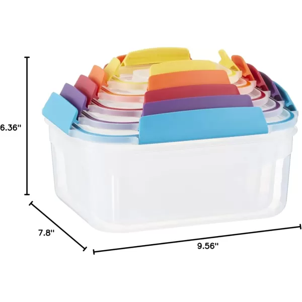 imageJoseph Joseph Nest Lock 5 Piece Plastic Food Kitchen Storage Container set with lids Leak Proof Airtight Space Saving BPA free MulticolourMulticolour