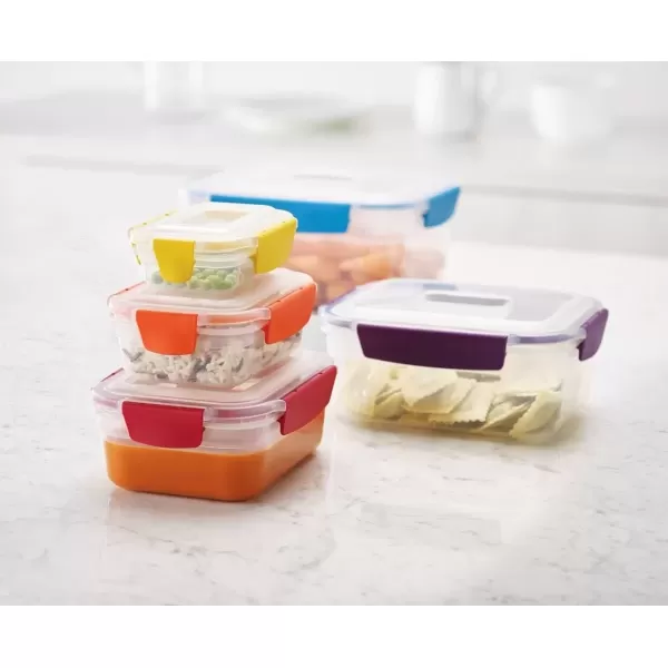 imageJoseph Joseph Nest Lock 5 Piece Plastic Food Kitchen Storage Container set with lids Leak Proof Airtight Space Saving BPA free MulticolourMulticolour