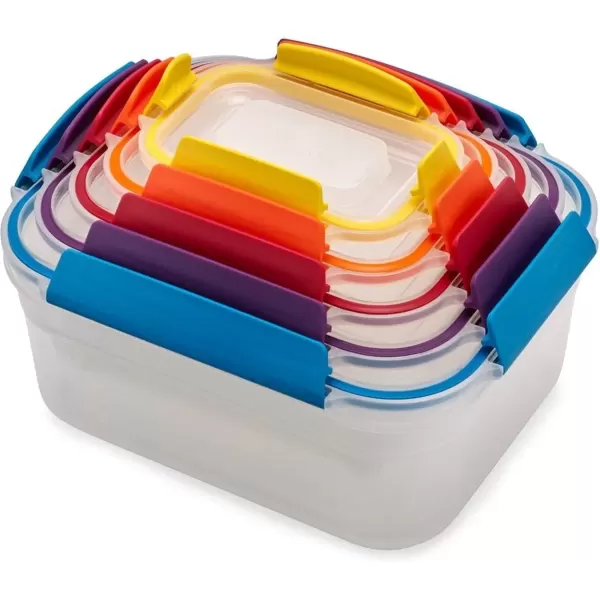 imageJoseph Joseph Nest Lock 5 Piece Plastic Food Kitchen Storage Container set with lids Leak Proof Airtight Space Saving BPA free MulticolourMulticolour