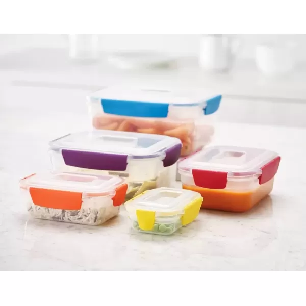 imageJoseph Joseph Nest Lock 5 Piece Plastic Food Kitchen Storage Container set with lids Leak Proof Airtight Space Saving BPA free MulticolourMulticolour