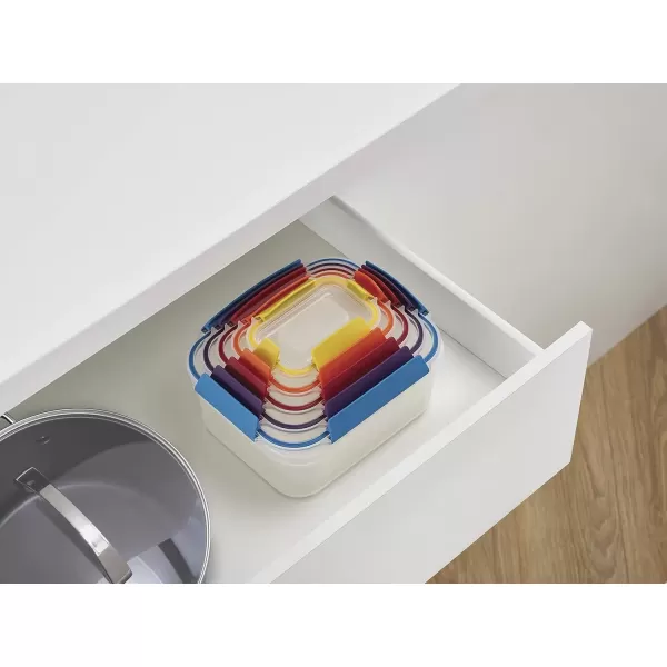 imageJoseph Joseph Nest Lock Plastic BPA Free Food Storage Container Set with Lockable Airtight Leakproof Lids 10Piece MultiColorMultiColor