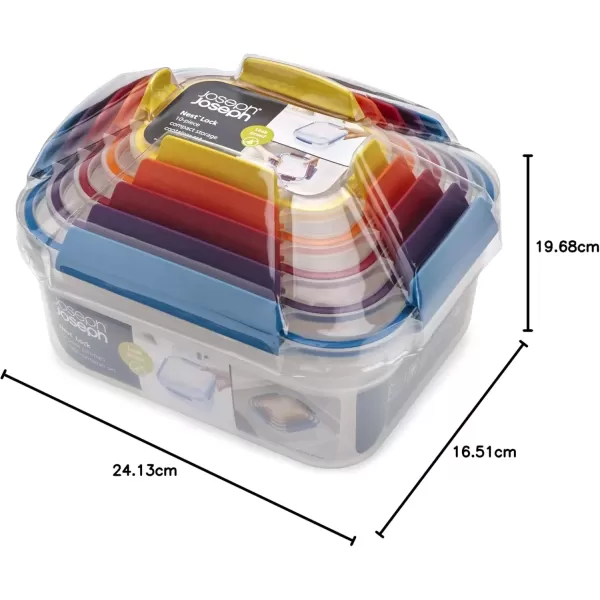 imageJoseph Joseph Nest Lock Plastic BPA Free Food Storage Container Set with Lockable Airtight Leakproof Lids 10Piece MultiColorMultiColor