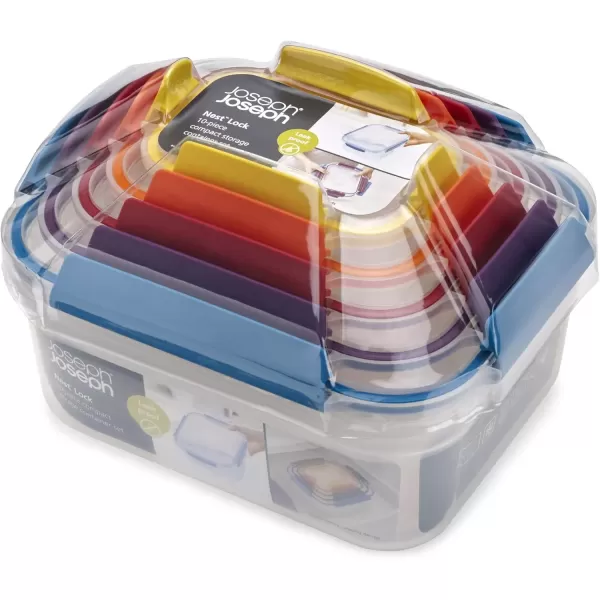 imageJoseph Joseph Nest Lock Plastic BPA Free Food Storage Container Set with Lockable Airtight Leakproof Lids 10Piece MultiColorMultiColor