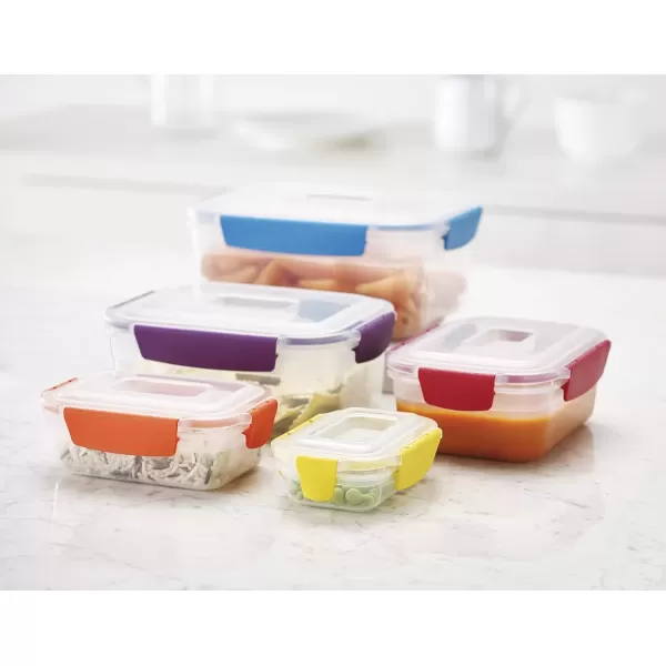 imageJoseph Joseph Nest Lock Plastic BPA Free Food Storage Container Set with Lockable Airtight Leakproof Lids 10Piece MultiColorMultiColor
