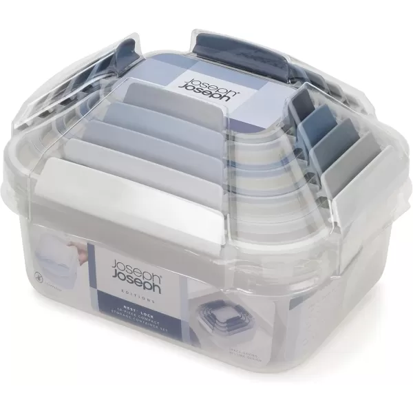 imageJoseph Joseph Nest Lock Plastic BPA Free Food Storage Container Set with Lockable Airtight Leakproof Lids 10Piece MultiColorSky