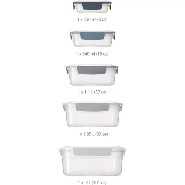 imageJoseph Joseph Nest Lock Plastic BPA Free Food Storage Container Set with Lockable Airtight Leakproof Lids 10Piece MultiColorSky