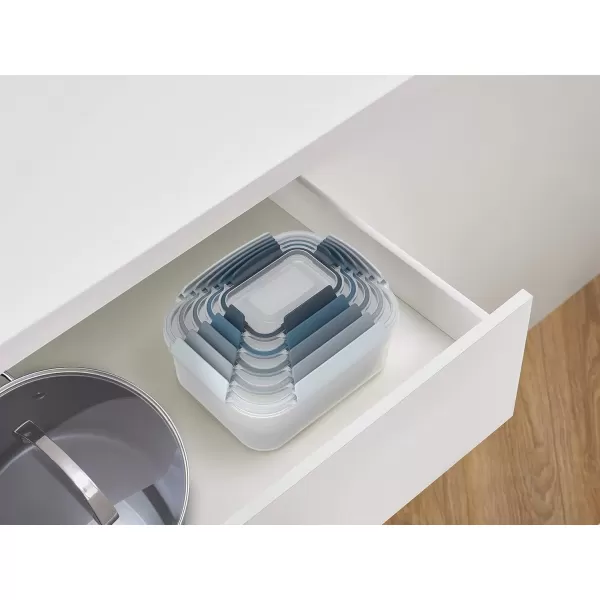 imageJoseph Joseph Nest Lock Plastic BPA Free Food Storage Container Set with Lockable Airtight Leakproof Lids 10Piece MultiColorSky