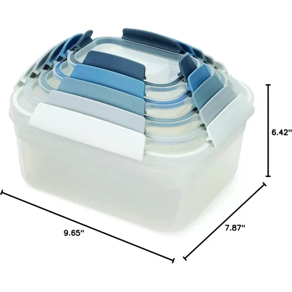 imageJoseph Joseph Nest Lock Plastic BPA Free Food Storage Container Set with Lockable Airtight Leakproof Lids 10Piece MultiColorSky