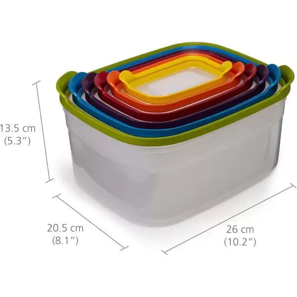 imageJoseph Joseph Nest Plastic Food Storage Containers Set with Lids Airtight Microwave Safe 12Piece Multicolor12Piece