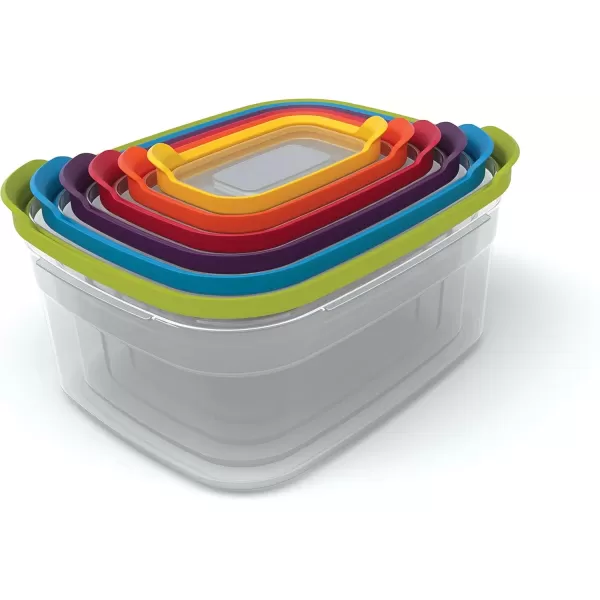imageJoseph Joseph Nest Plastic Food Storage Containers Set with Lids Airtight Microwave Safe 12Piece Multicolor12Piece