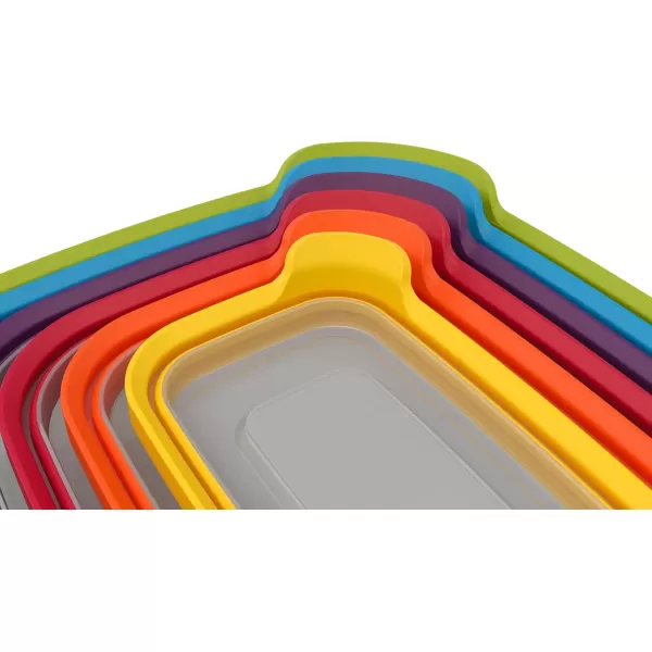 imageJoseph Joseph Nest Plastic Food Storage Containers Set with Lids Airtight Microwave Safe 12Piece Multicolor12Piece