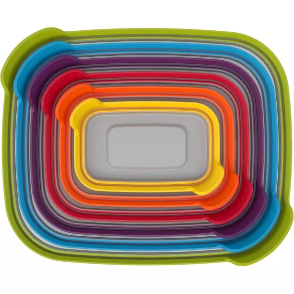imageJoseph Joseph Nest Plastic Food Storage Containers Set with Lids Airtight Microwave Safe 12Piece Multicolor12Piece