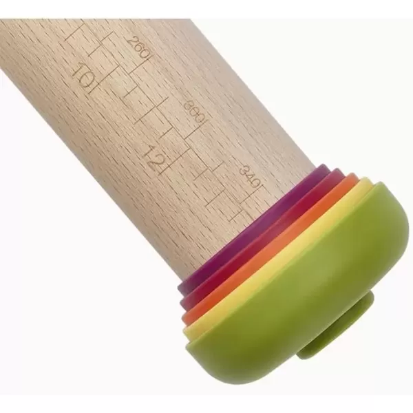 imageJoseph Joseph PrecisionPin Baking Adjustable Rolling Pin  Consistent and Even Dough Thickness for Perfect Baking Results MulticolorMulticolour