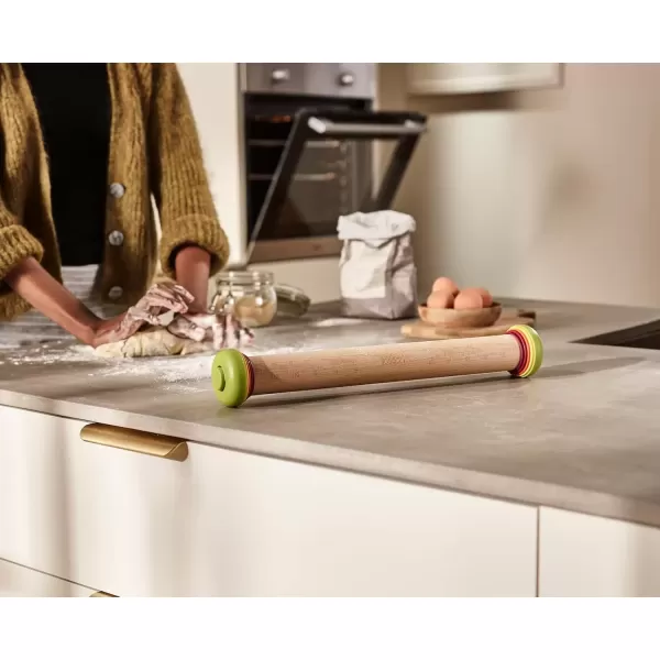 imageJoseph Joseph PrecisionPin Baking Adjustable Rolling Pin  Consistent and Even Dough Thickness for Perfect Baking Results MulticolorMulticolour