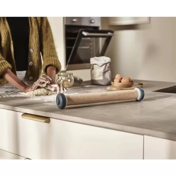 imageJoseph Joseph PrecisionPin Baking Adjustable Rolling Pin  Consistent and Even Dough Thickness for Perfect Baking Results MulticolorPastel
