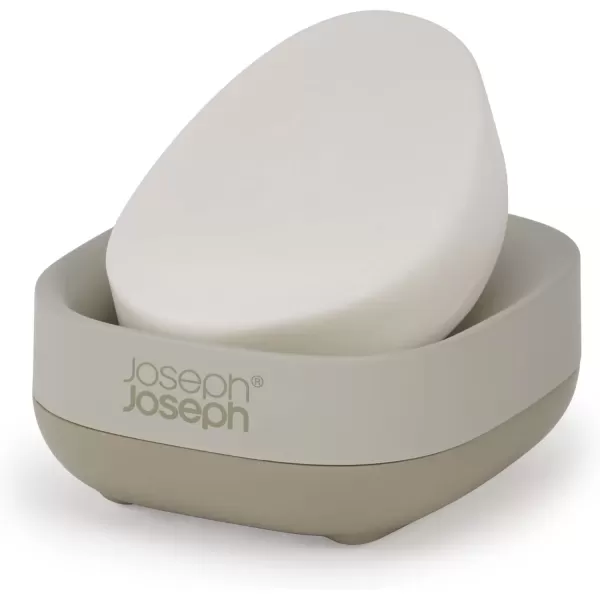 imageJoseph Joseph 70511 Slim Compact Soap Dish with Drain Gray 71 x 36 x 84 cmEcru