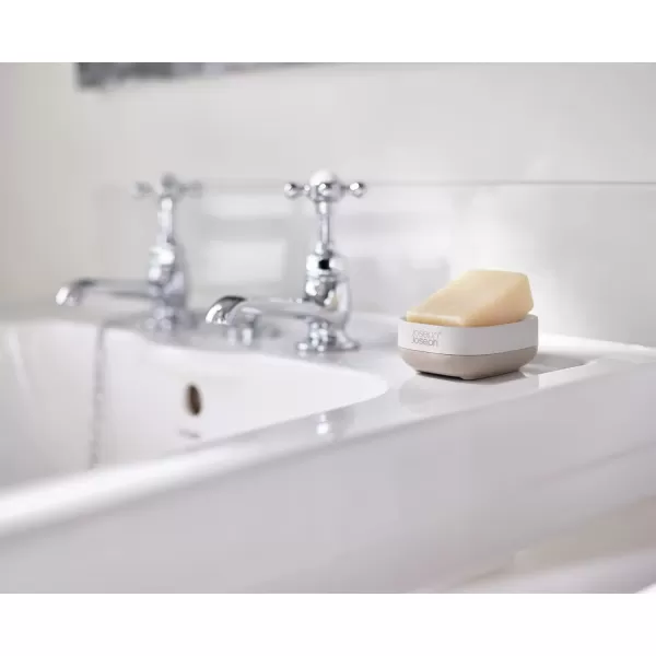 imageJoseph Joseph 70511 Slim Compact Soap Dish with Drain Gray 71 x 36 x 84 cmEcru