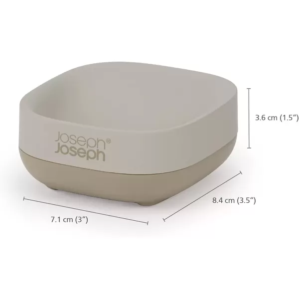 imageJoseph Joseph 70511 Slim Compact Soap Dish with Drain Gray 71 x 36 x 84 cmEcru