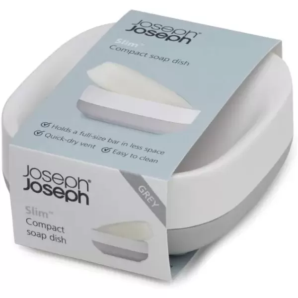 imageJoseph Joseph 70511 Slim Compact Soap Dish with Drain Gray 71 x 36 x 84 cmGreyWhite