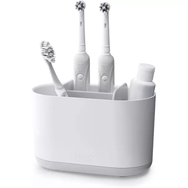 imageJoseph Joseph Duo Detachable Toothbrush Holder Compatile with Manual and Electric Toothbrushes Bathroom Organizer White LargeWhite