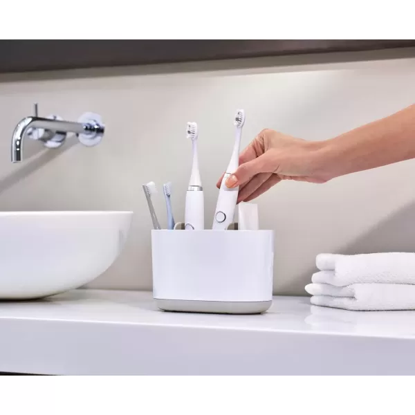 imageJoseph Joseph Duo Detachable Toothbrush Holder Compatile with Manual and Electric Toothbrushes Bathroom Organizer White LargeWhite