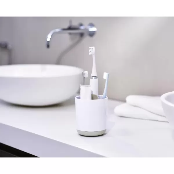 imageJoseph Joseph Duo Detachable Toothbrush Holder Compatile with Manual and Electric Toothbrushes Bathroom Organizer White LargeWhite
