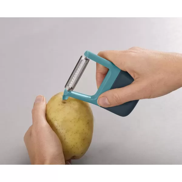 imageJoseph Joseph Duo EasyGrip Julienne Peeler Vegetable Kitchen Peeler and PotatoEye Remover Dark Opal