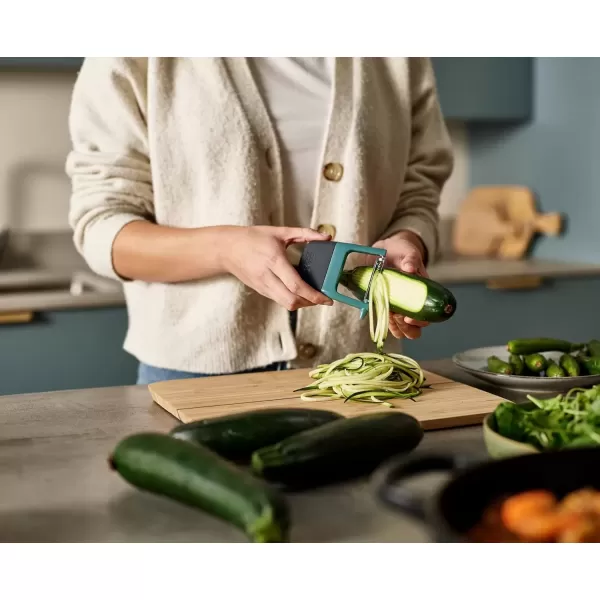 imageJoseph Joseph Duo EasyGrip Julienne Peeler Vegetable Kitchen Peeler and PotatoEye Remover Dark Opal