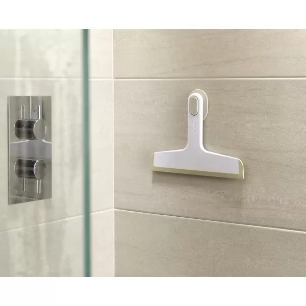 imageJoseph Joseph Duo Slimline Shower Squeegee with SuctionCup Holder Shower Window Cleaner White