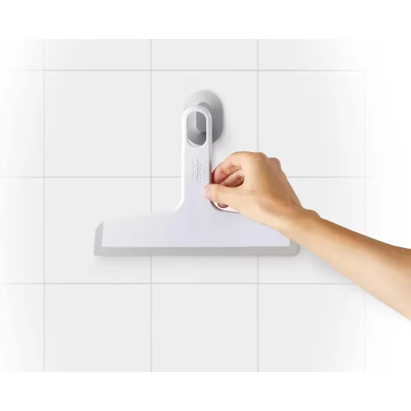 imageJoseph Joseph Duo Slimline Shower Squeegee with SuctionCup Holder Shower Window Cleaner White