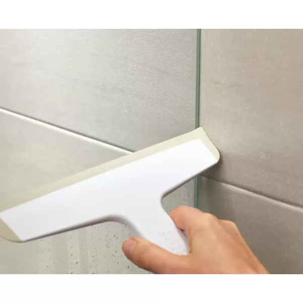 imageJoseph Joseph Duo Slimline Shower Squeegee with SuctionCup Holder Shower Window Cleaner White