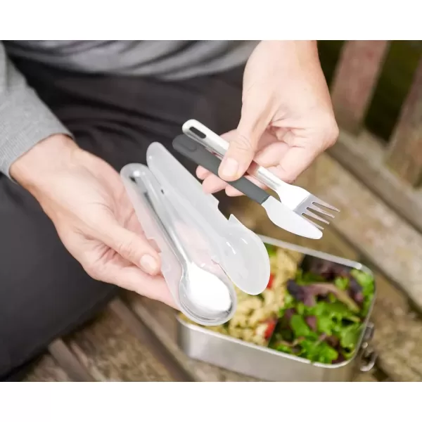 imageJoseph Joseph GoEat Stainlesssteel Travel Cutlery utensil Set  Knife Fork ampamp Spoon Green