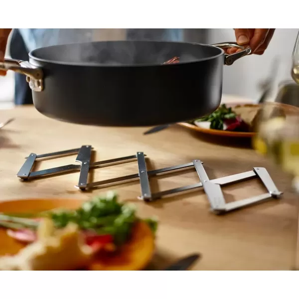 imageJoseph Joseph Space Folding Expandable Trivet for Hot Pots and Pans Expanding Nonslip Stand Heat Resistant mat for Kitchen Counter  Stainless Steel