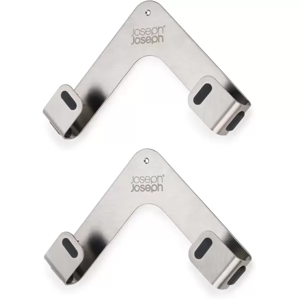 imageJoseph Joseph Space Set of 2 Pot and Pan Lid Holders Self Adhesive Wall Mount Storage Organizer Suitable for Lids up to 11 in 3M VHB Tape and Screws Included Stainless Steel