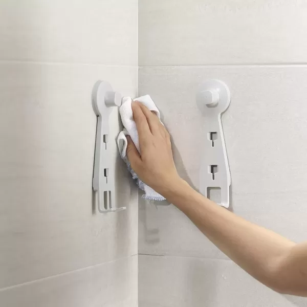 imageJoseph Joseph EasyStore Corner Shower Caddy 2 Pack no Mirror White2 pack