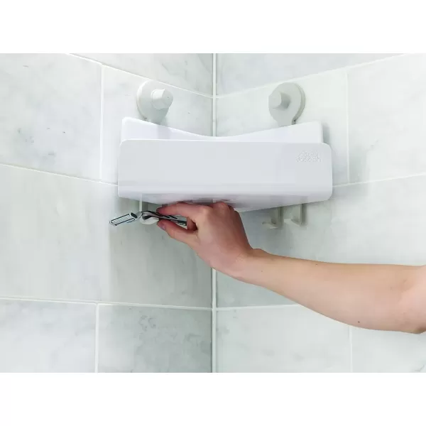 imageJoseph Joseph EasyStore Corner Shower Caddy 2 Pack no Mirror White2 pack