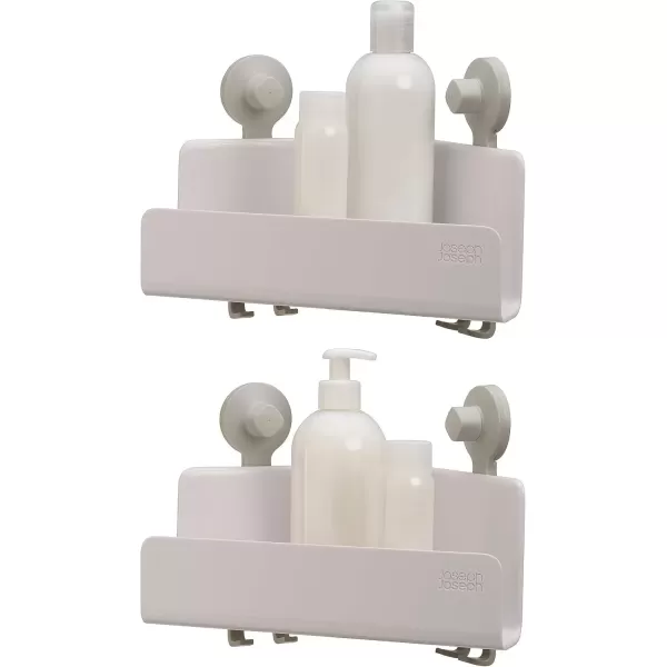 imageJoseph Joseph EasyStore Corner Shower Caddy 2 Pack no Mirror White2 pack