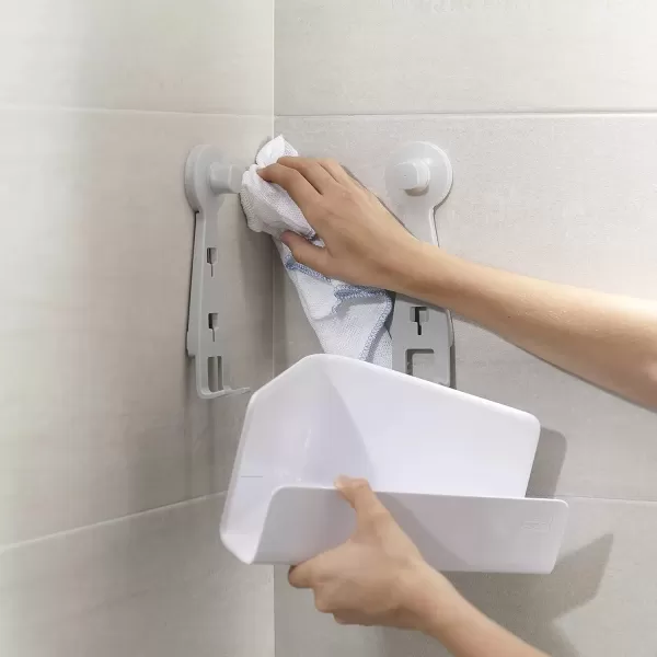 imageJoseph Joseph EasyStore Corner Shower Caddy 2 Pack no Mirror White2 pack