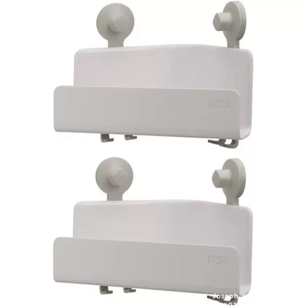 imageJoseph Joseph EasyStore Corner Shower Caddy 2 Pack no Mirror White2 pack