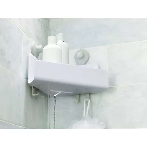 imageJoseph Joseph EasyStore Corner Shower Caddy 2 Pack no Mirror White2 pack