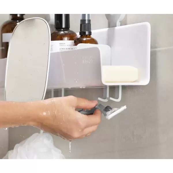 imageJoseph Joseph EasyStore Corner Shower Caddy 2 Pack no Mirror WhiteLarge